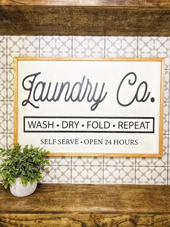 Laundry Co large wood sign, farmhouse wood sign, sign for the laundry room, modern farmhouse sign... | Etsy (US)