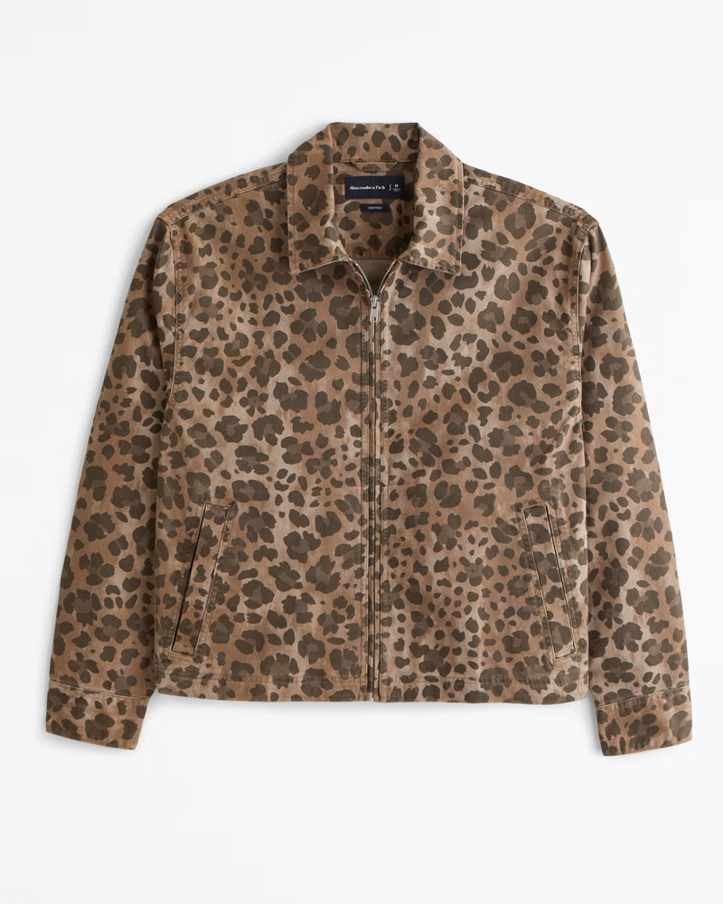 Men's Cropped Twill Zip Shirt Jacket | Men's Clearance | Abercrombie.com | Abercrombie & Fitch (US)