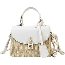 Straw Beach Bags For Women - Summer Satchel Purses Shoulder Crossbody Square Rattan Purse 2024 | Amazon (US)