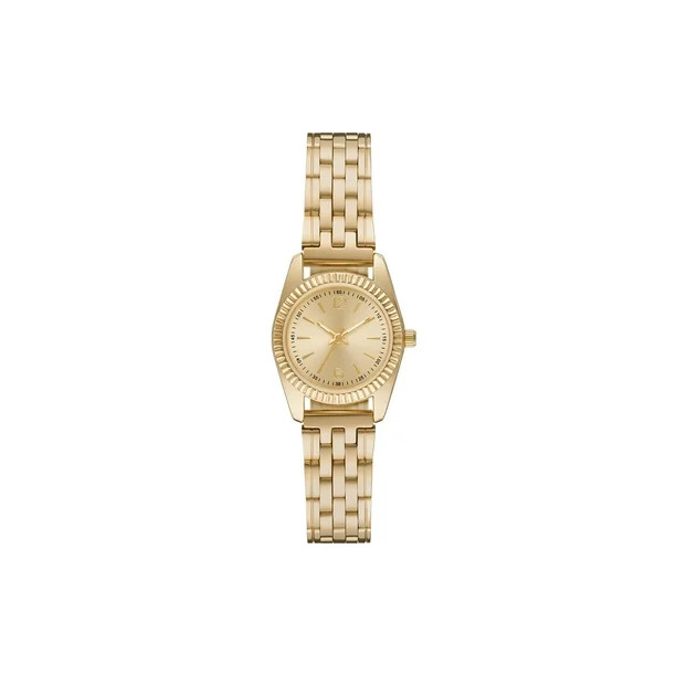Time and Tru Women's Gold Tone Fluted Bezel Bracelet Watch - Walmart.com | Walmart (US)