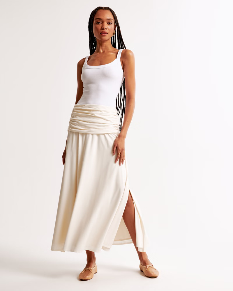 Women's Foldover Knit Maxi Skirt | Women's New Arrivals | Abercrombie.com | Abercrombie & Fitch (US)