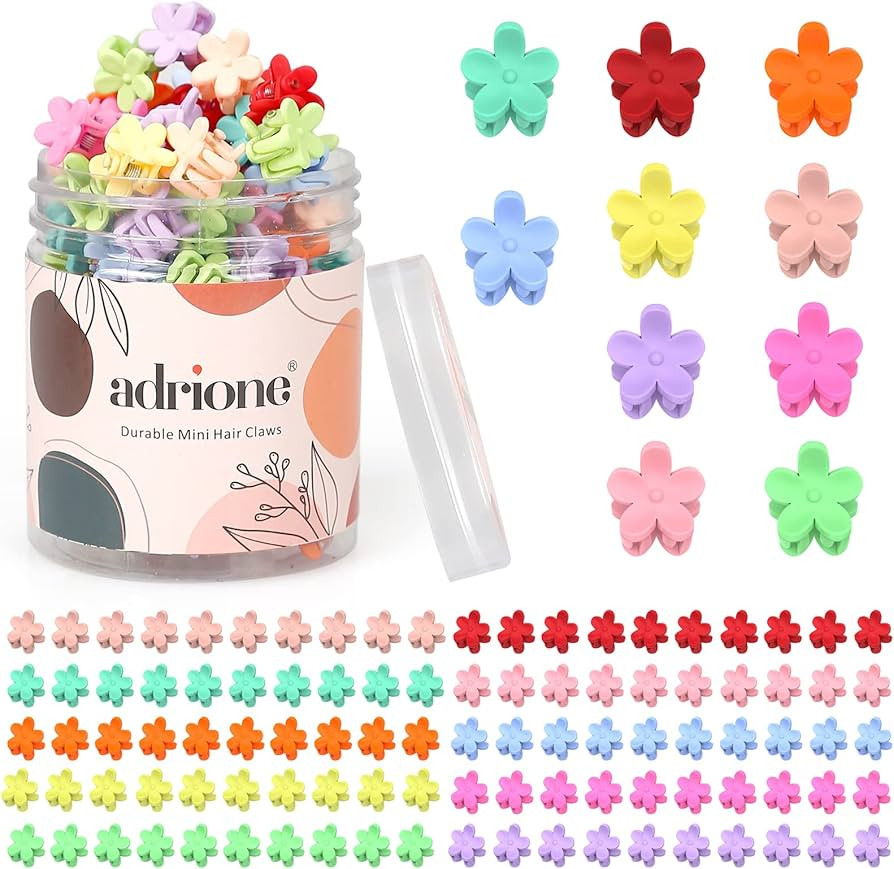 Mini Hair Clips Pack of 100 - Colorful Tiny Flower Hair Clips for Baby Toddler Girls Women, Stron... | Amazon (US)