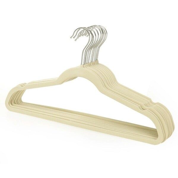 Sweet Home Collection 10. 20 and 30 Pack Velvet Hangers (Ivory) | Bed Bath & Beyond