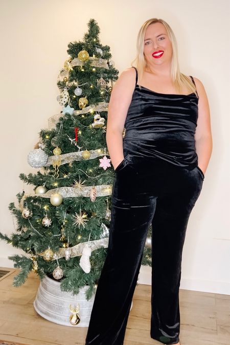 Velvet set. 
Matching set. 
Black matching set. 
Christmas outfit. 
Holiday outfit. 
Wide leg pants. 

Size up in the top!


#LTKstyletip #LTKSeasonal #LTKHoliday