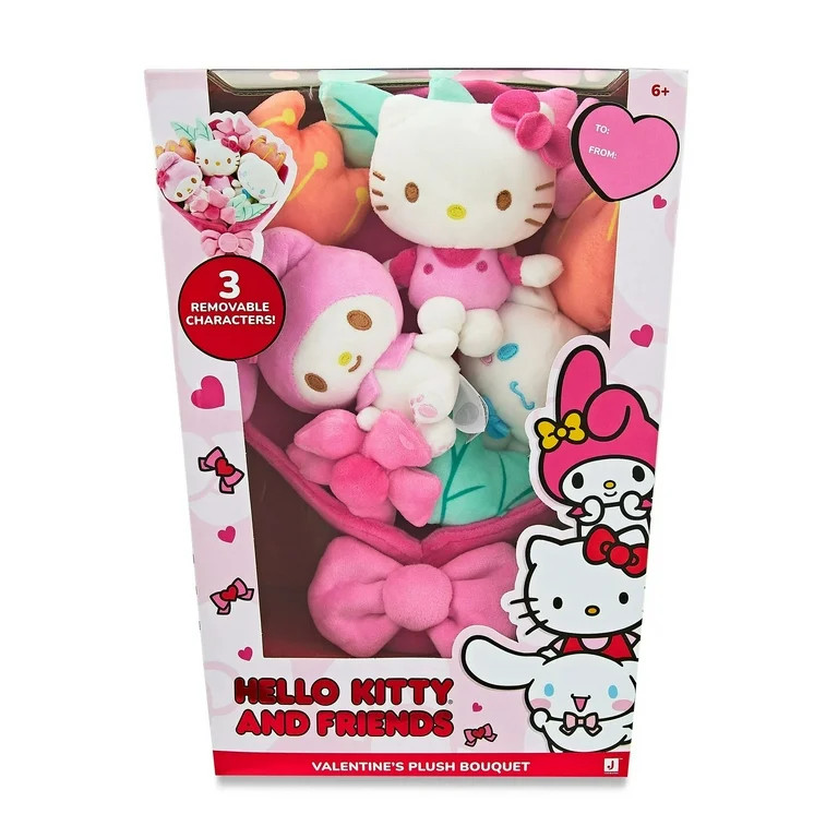 Hello Kitty and Friends - 12-inch Plush Valentine’s Bouquet - 9 Plush Included - Officially Lic... | Walmart (US)