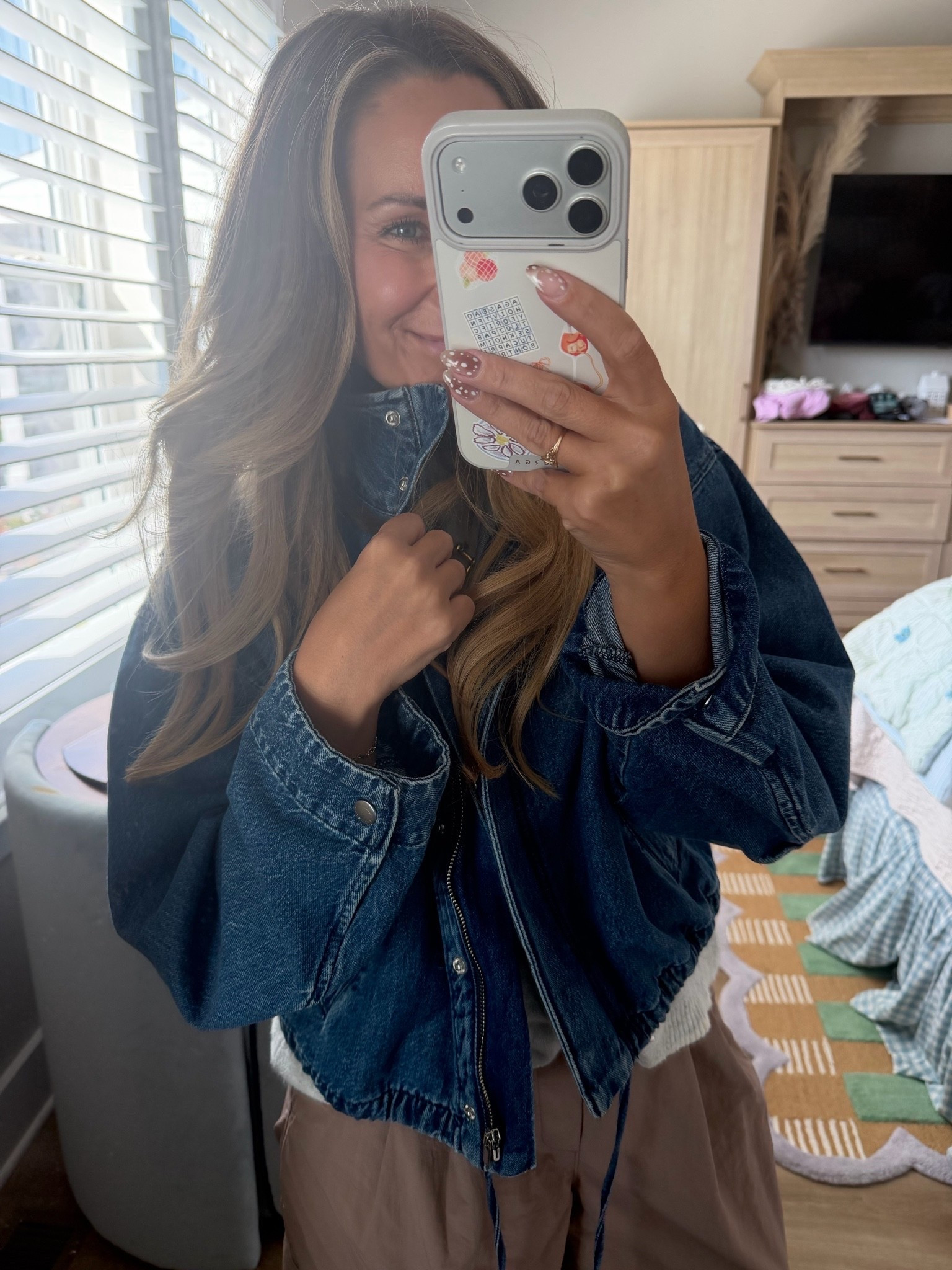 okay this one's a splurge, and I'm telling you up front like I always do 💙 I live in the $20–40 range, but this jacket earned it. dark wash, cropped with a drawstring hem so it actually fits at 5'2", and roomy enough to layer over sweaters all fall and winter. it'll be on me every week until spring, so I'm doing the cost-per-wear math and feeling fine about it.
wearing [L]
#LTKpetite #LTKover40 #LTKinvestmentpiece #LTKseasonal