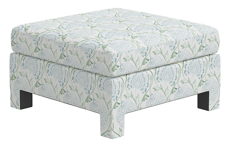 Bryn Ottoman, Ranjit Floral Sage | One Kings Lane