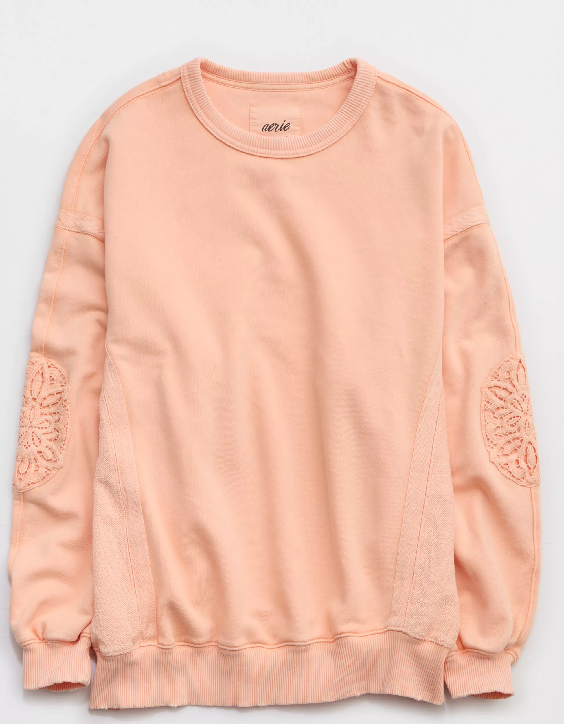 Aerie Keep It Light Crochet Crew Sweatshirt | Aerie