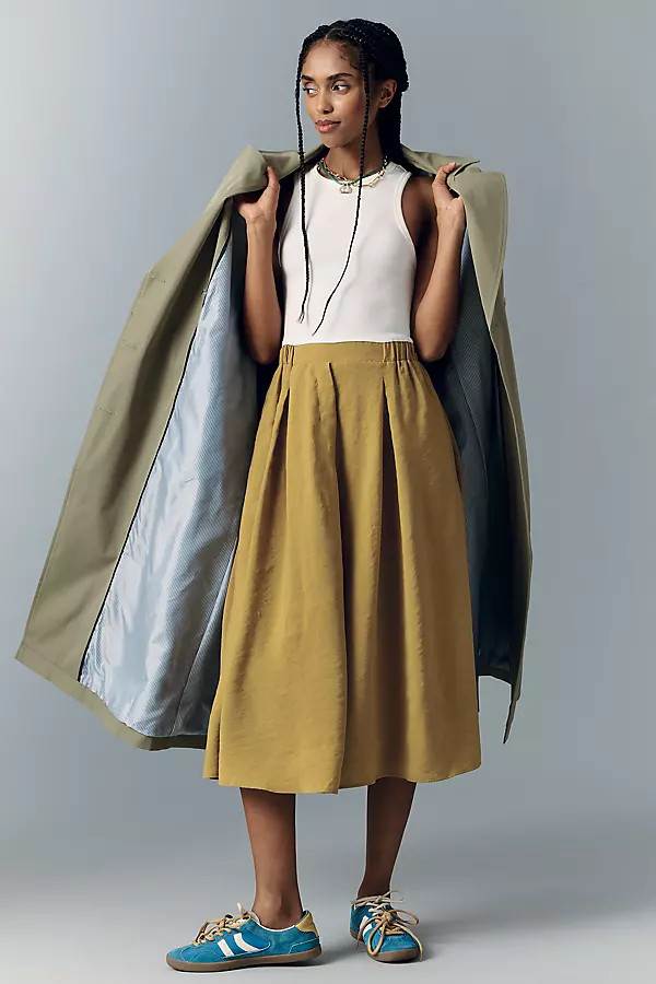 Maeve Sleeveless Racerback Twofer Midi Dress | Anthropologie (US)