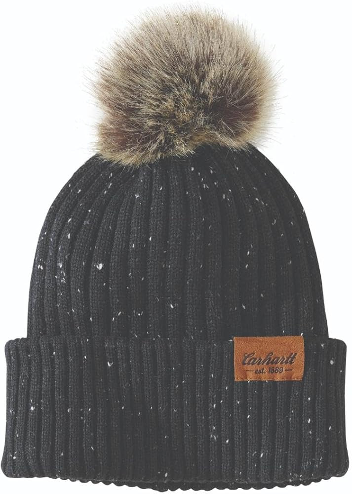 Carhartt Womens Knit Faux Fur Pom-pom Beanie | Amazon (US)