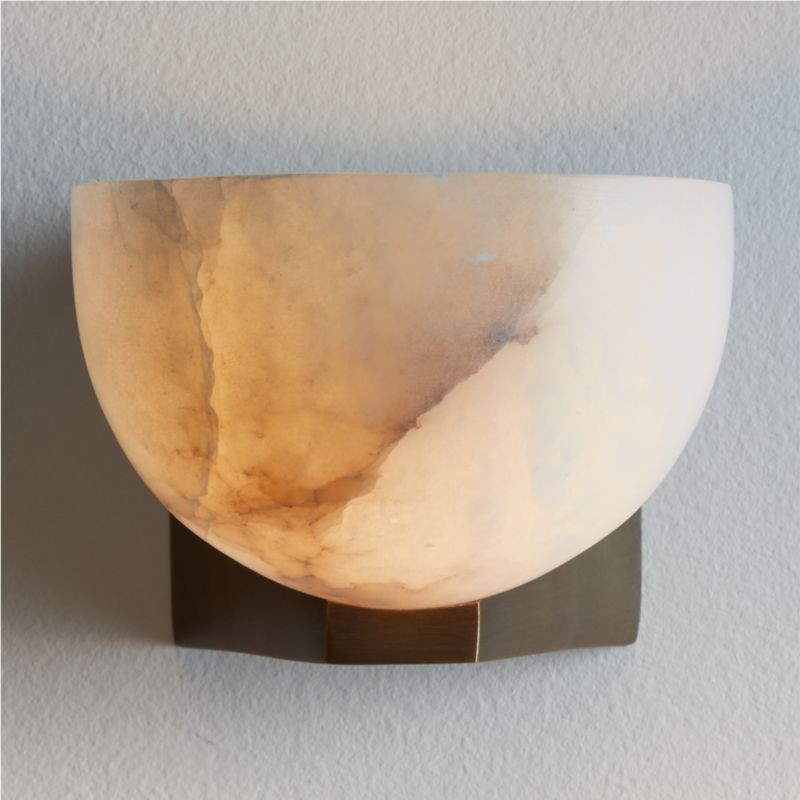 Ando Brass Alabaster Sconce Light + Reviews | Crate & Barrel | Crate & Barrel