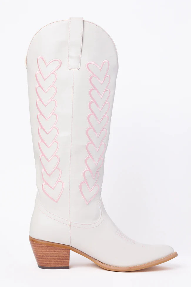Mila Ivory Heart Cowboy Boots SALE | Pink Lily