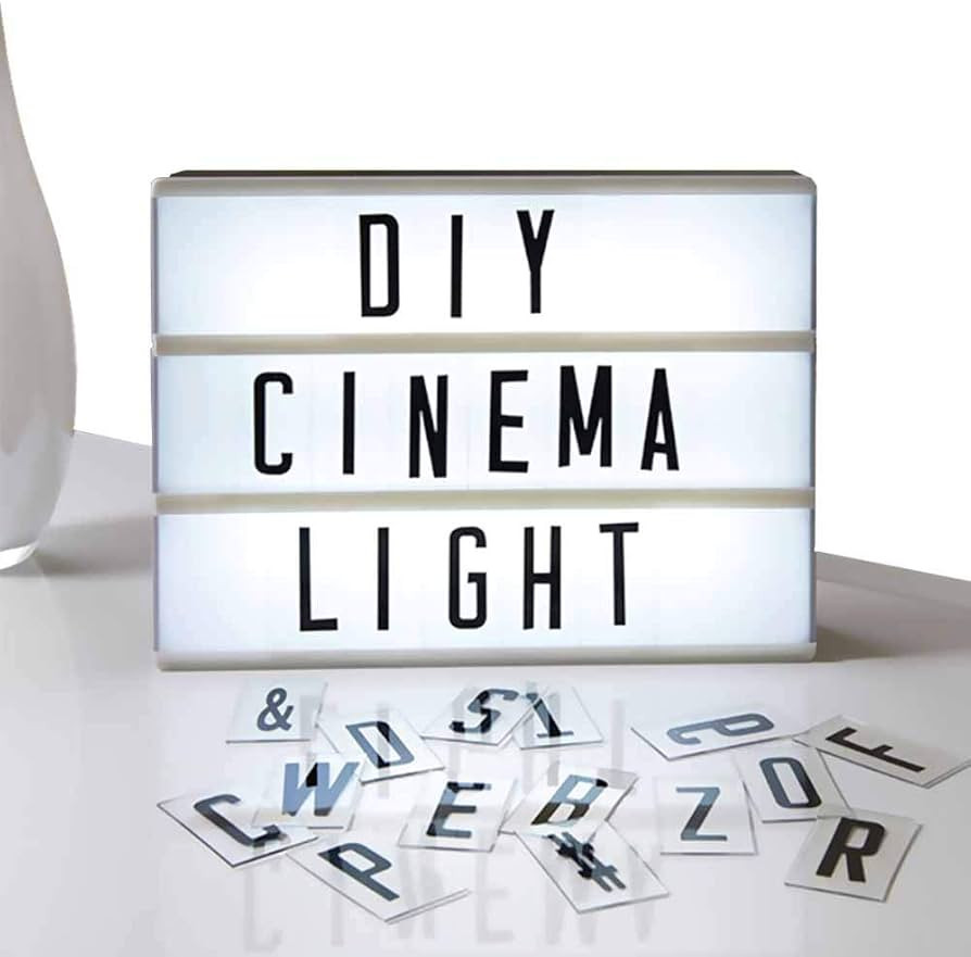 Eutuxia Cinematic Light Box with Letters - LED Light Box, Room Decor Sign, Marquee Light Up Sign ... | Amazon (US)