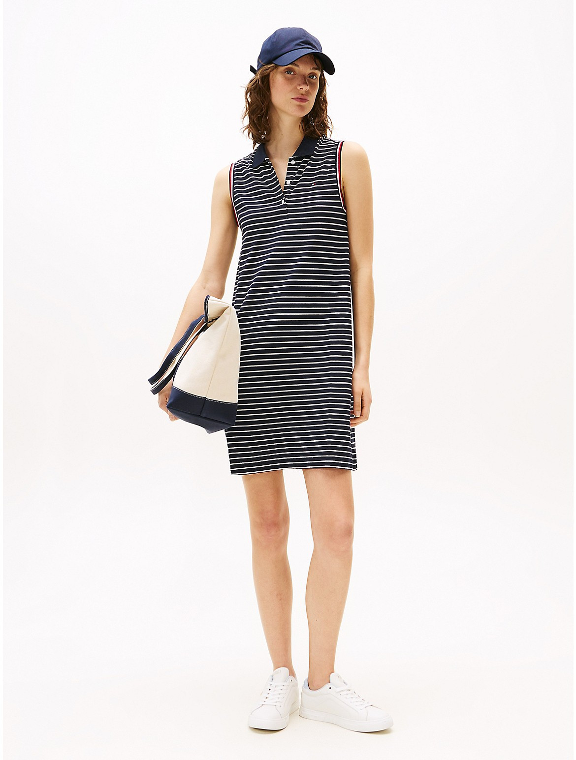 Tommy Hilfiger Women's Sleeveless Stripe Polo Dress - Navy - XXS | Tommy Hilfiger (US)