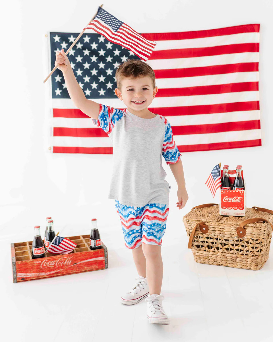 All American Short Sleeve T-shirt and Shorts Set | Bums & Roses