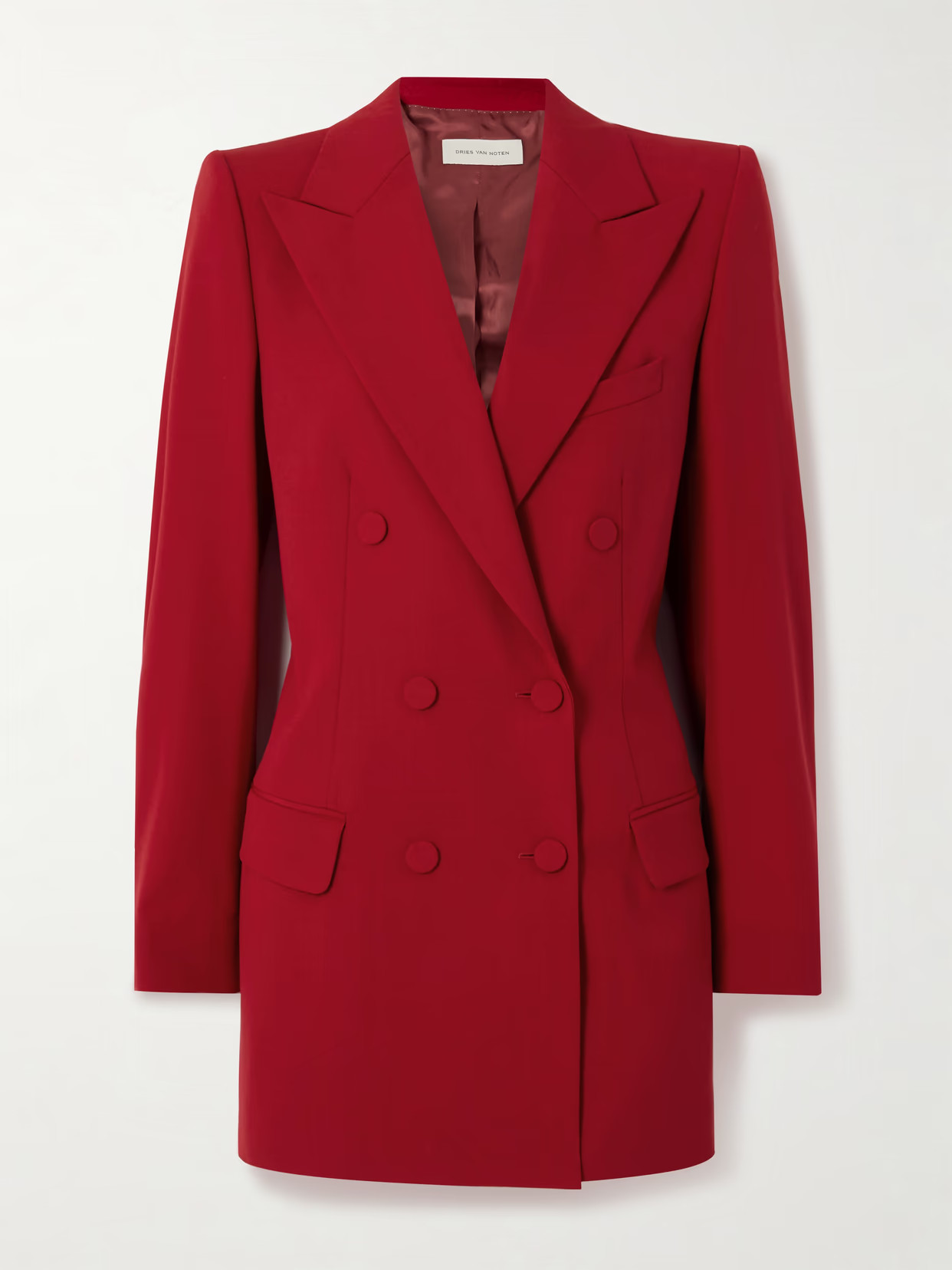 Dries Van Noten - Double-breasted Wool Blazer - Red | NET-A-PORTER (US)