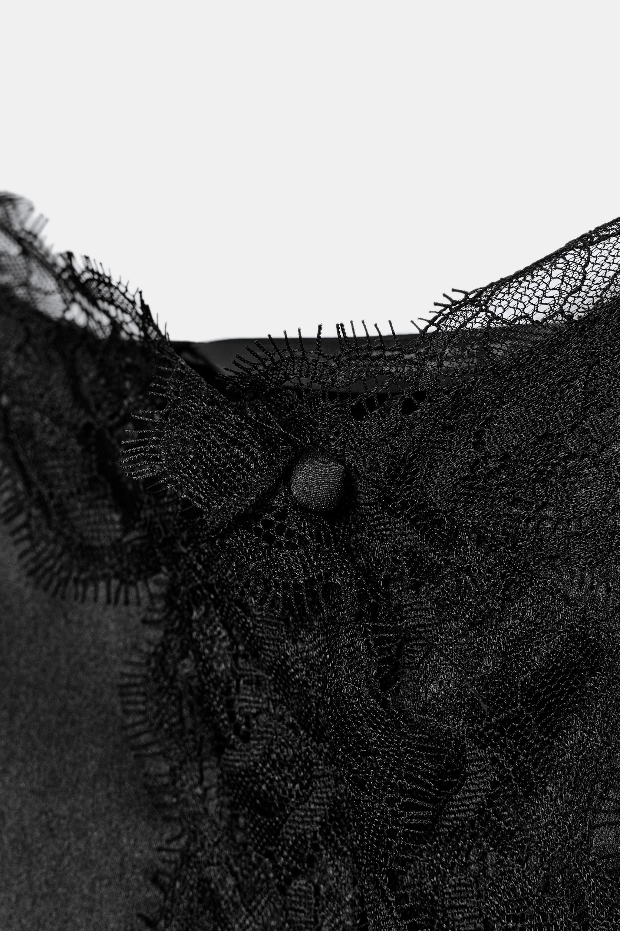 CROPPED SATIN LACE TOP | Zara UK
