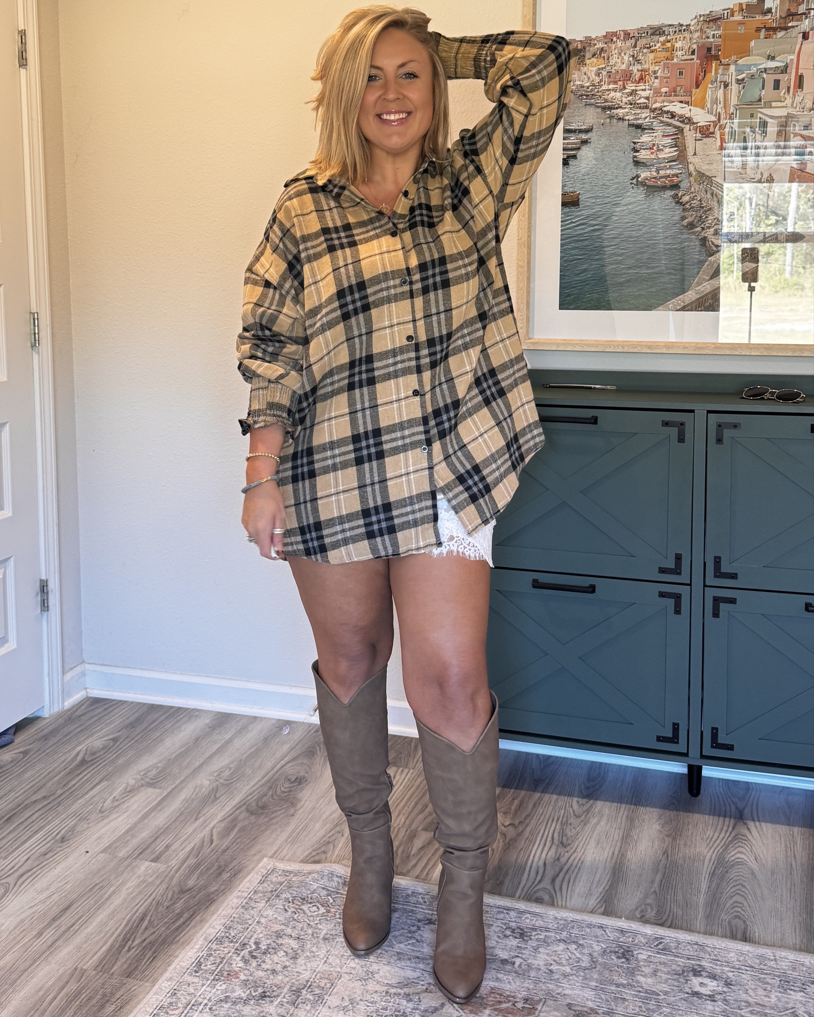 My new FAVorite outfit. I swear. 👢 Boots that fit my WIDER than usual claves. A flowy shirt that’s perfect for fall & a necklace that I feel ties my personality back into play and pulls it together. #everydayoutfit #styleme #fallstyle #midsizefashion #thirtyandthriving #wfh #getready #datenight #fyp #ootd #styleit #confidence #selfworth 

#LTKootd