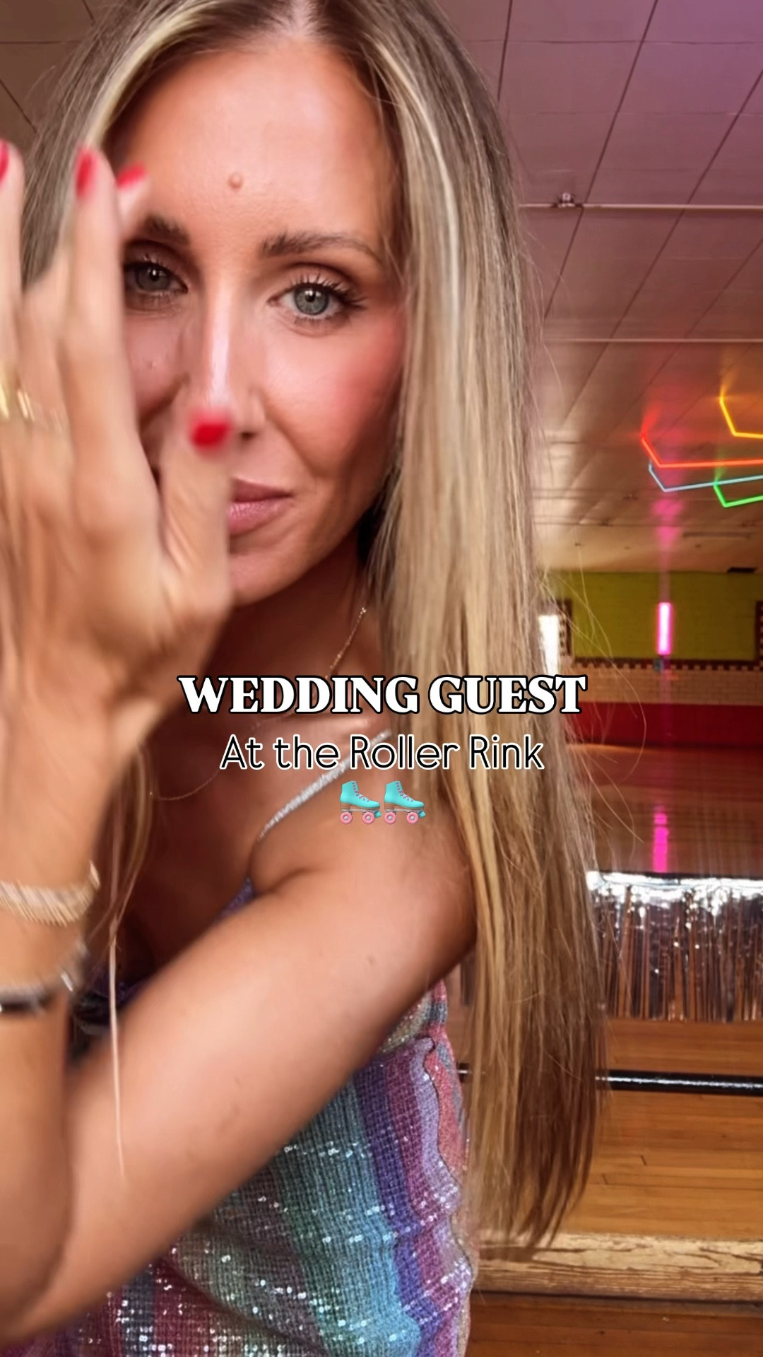Wedding Guest at a skating rink 🛼// size medium dress 

#LTKWedding #LTKMidsize #LTKOver40
