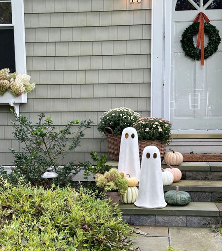 Found these outdoor light up ghosts at TJ Maxx late summer and I just love them! They are out of stock but found others that are similar and give the same look. Also included faux pumpkins that I purchased at Walmart last year that are still looking great! 

Halloween decor, fall front porch, Halloween front porch, light up ghosts, fall decor 

#LTKSeasonal #LTKHalloween #LTKhome