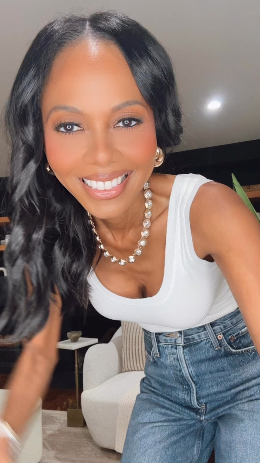 Basic tank and denim outfit ✨

#LTKStyleTip #LTKOver40 #LTKTravel