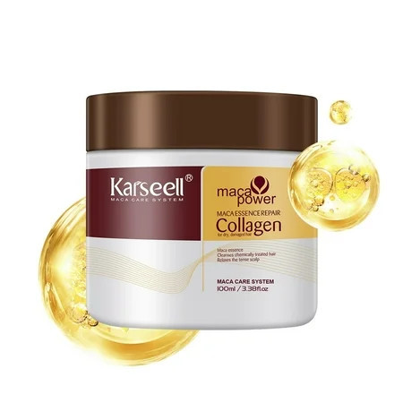 Karseell Collagen Hair Treatment Deep Repair Conditioning Argan Oil Collagen Hair Mask Essence for Dry Damaged Hair All Hair Types 3.38floz 100ml | Walmart (US)