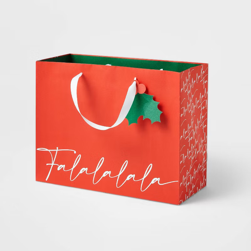 Large Vogue 'Fa La La' Gift Bag Red - Wondershop™ | Target