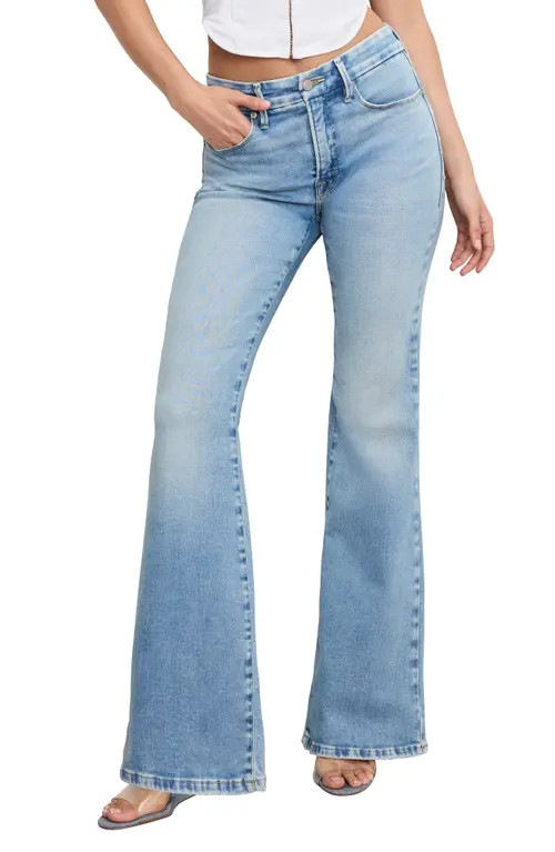 Good American Dolly Joleans Flare Jeans in Indigo1019 at Nordstrom, Size 6 | Nordstrom