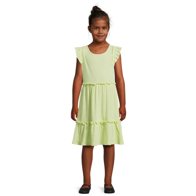 Wonder Nation Girls Tiered Ruffle Dress, Sizes 4-18 & Plus - Walmart.com | Walmart (US)