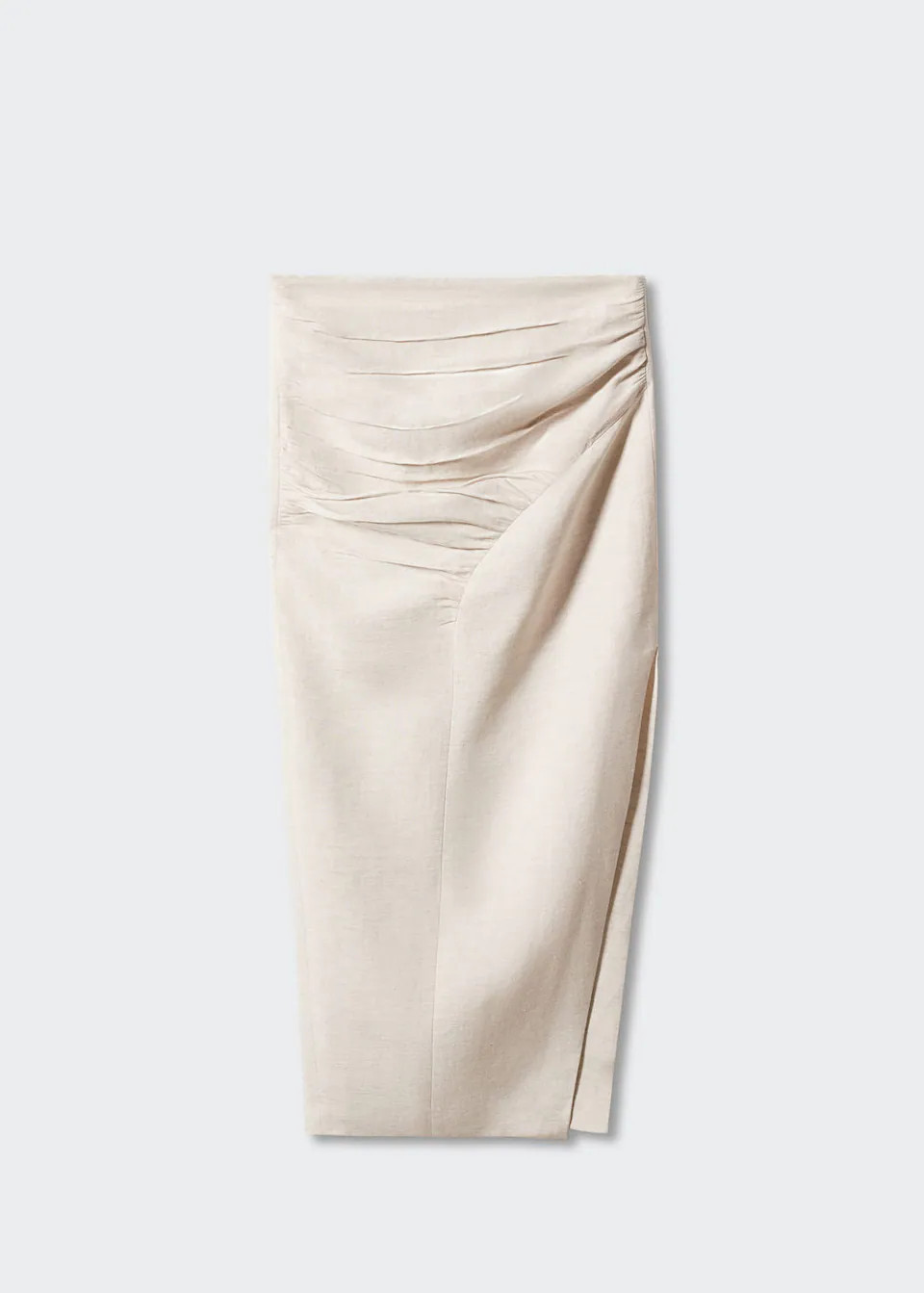 Leinenrock mit Raffdetails | MANGO (DE)