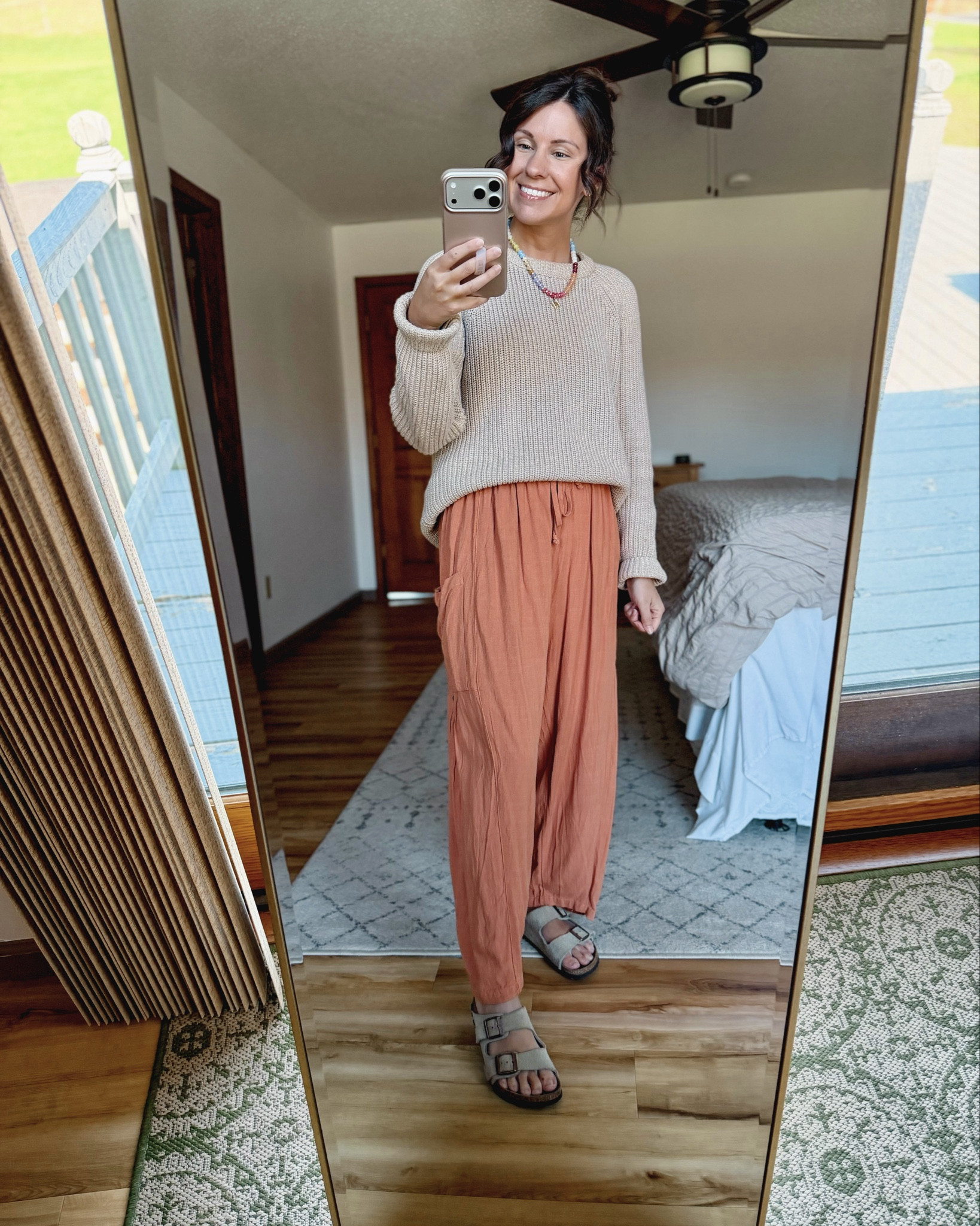 small in my cotton sweater, xs in my linen blend pants and 36 in my Birkenstock sandals. My initial rainbow beaded necklace is selling out so also linked similar! 

#LTKPetite #LTKSeasonal #LTKootd