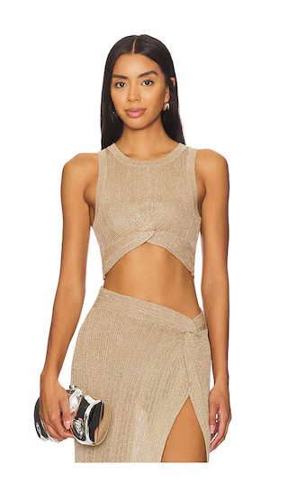 Heart Of Gold Tank in Metallic Gold | Revolve Clothing (Global)