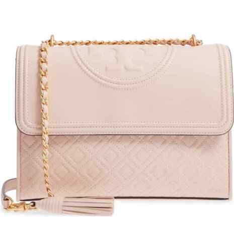 TORY BURCH Fleming Shell Pink Leather Convertible Shoulder Bag $498+ | eBay US