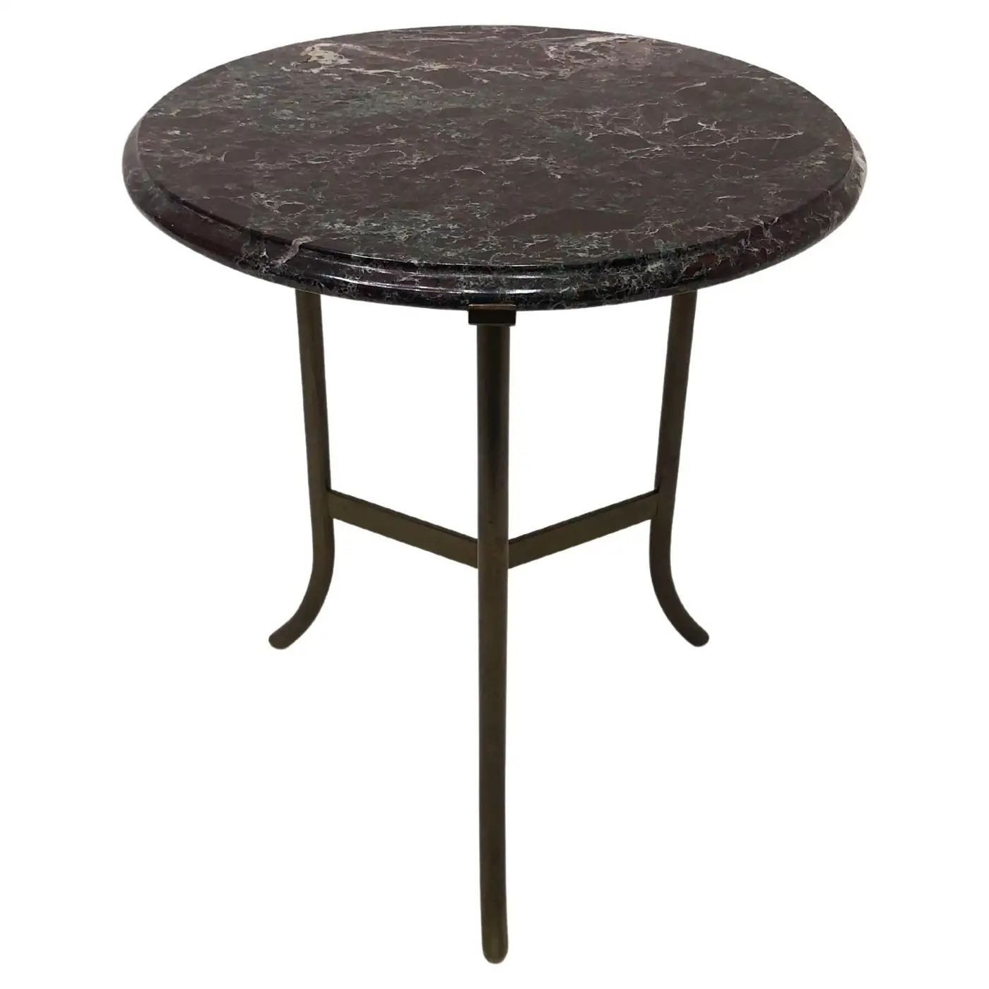 Bronze and Marble Side Table in the Manner of Cedric Hartman | 1stDibs