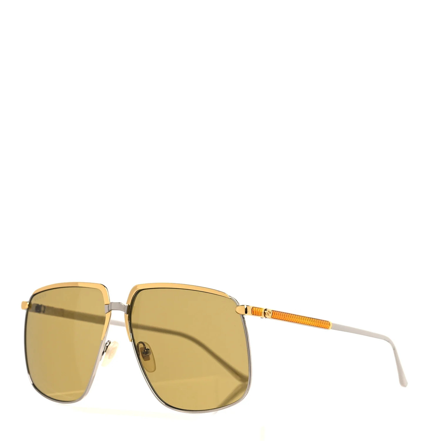 GUCCI Aviator Sunglasses GG0365S Silver Yellow | FASHIONPHILE (US)