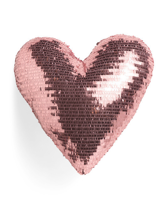 20x19 Party Sequin Heart Shaped Pillow | Marshalls