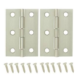 2-1/2 in. x 1-9/16 in. Satin Nickel Middle Hinges | The Home Depot