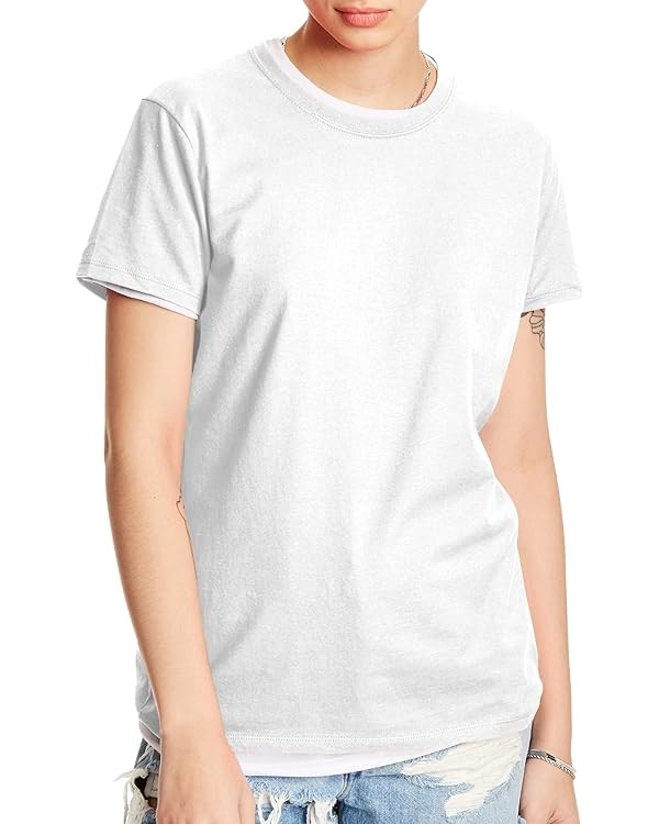 Hanes Women's Perfect-T Crewneck T-Shirt, Lightweight Cotton Short Sleeve Tee for Women | Amazon (US)