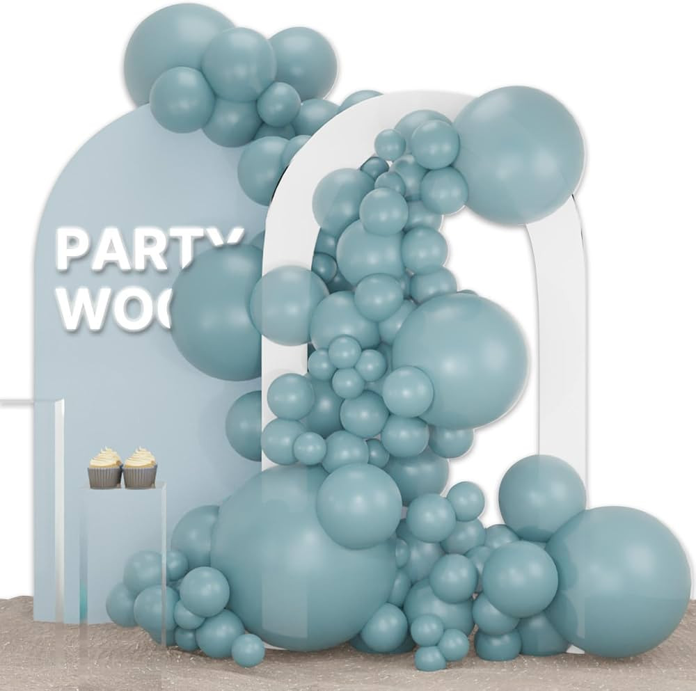 PartyWoo Pale Aqua Balloons, 127 pcs Boho Blue Balloons Different Sizes Pack of 36 Inch 18 Inch 1... | Amazon (US)