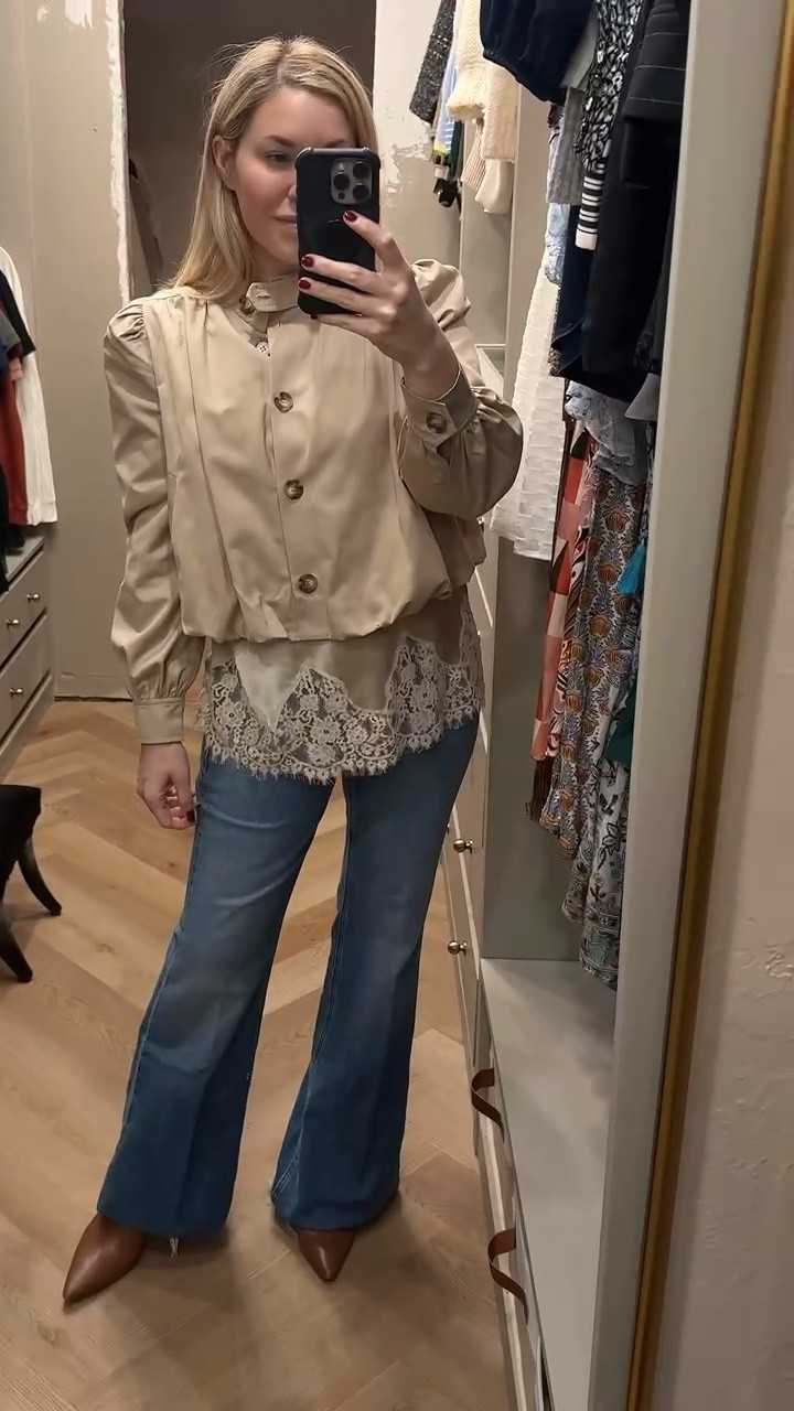 Cropped trench with silk lace trim tank

Spring outfit 

#LTKootd #LTKSeasonal #LTKNYFW