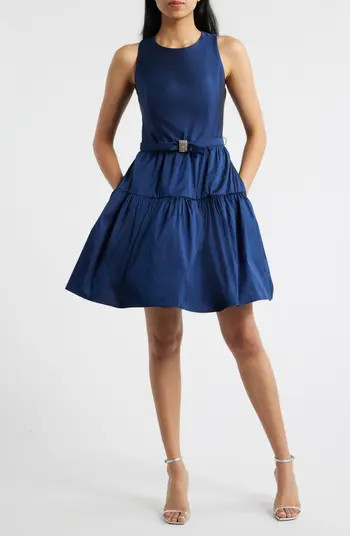 Eliza J Ruffle Skirt Sleeveless Cocktail Dress | Nordstrom | Nordstrom