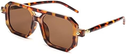 FEISEDY Vintage Square 70s Flat Aviator Sunglasses Women Men Classic Retro Stylish Frame UV400 Su... | Amazon (US)