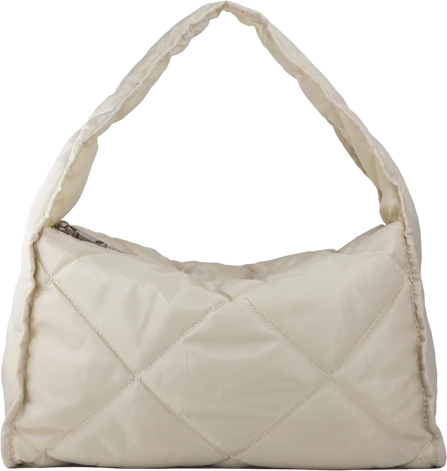 Women Quilted Tote Bag: Shoulder Hobo Purse,Medium Nylon Puffer Handbags for Travel,Fashion Puffy... | Amazon (US)
