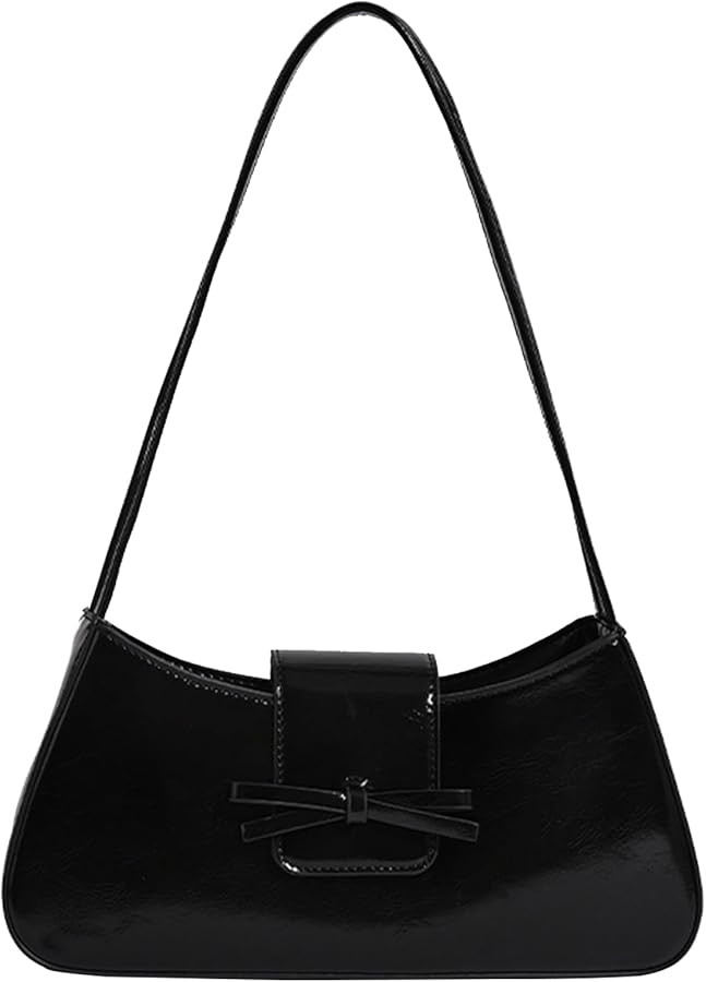 Shoulder Bag for Women, Hobo Handbags Trendy Y2K Purses Patent Leather Clutch Bag Cute Bow Purse | Amazon (US)
