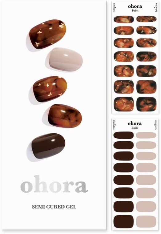 ohora Semi Cured Gel Nail Strips (N Brown Sugar) - Works with Any UV Nail Lamps, Salon-Quality, L... | Amazon (US)