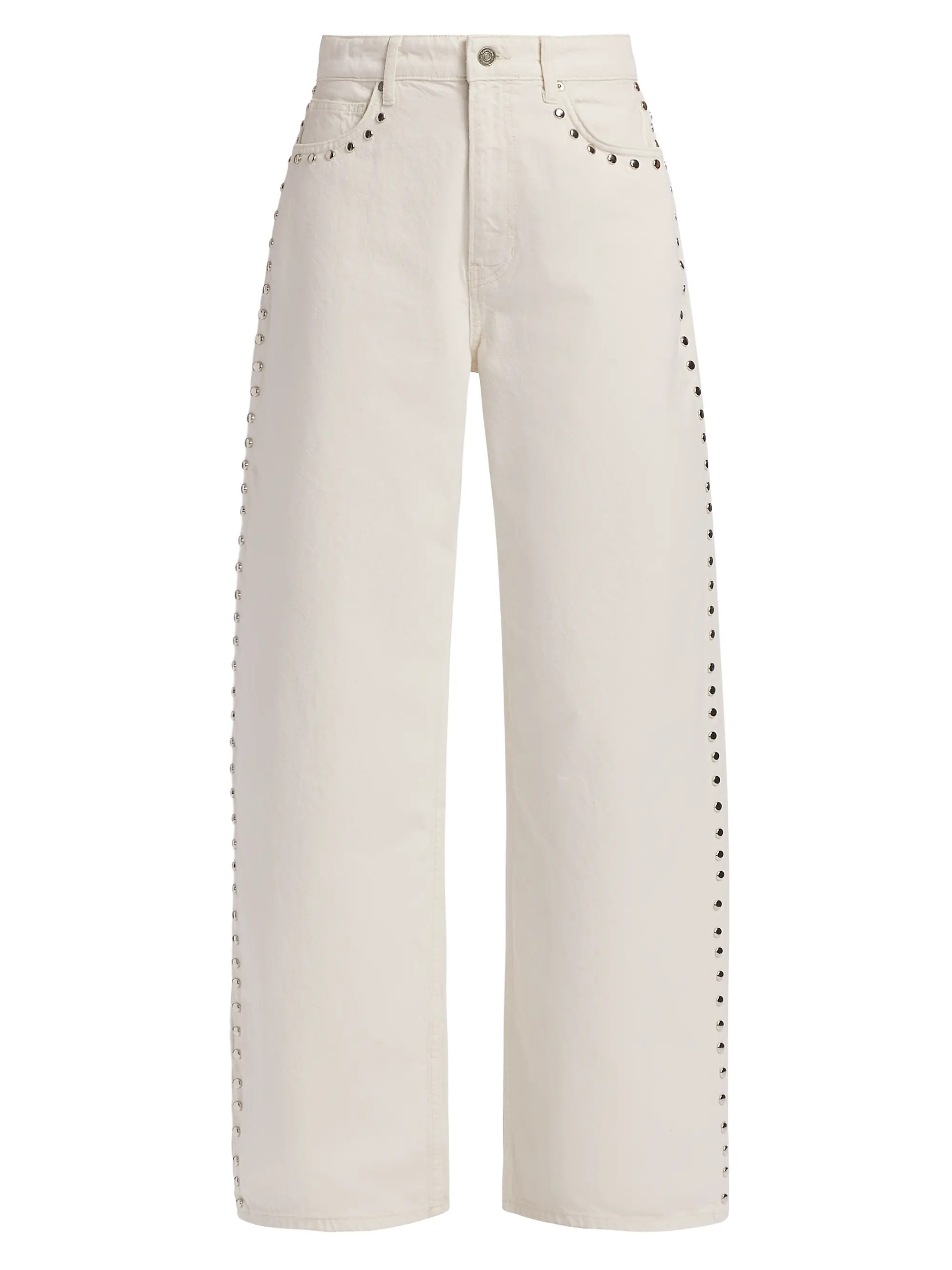 Cary Studded High-Rise Wide-Leg Jeans | Saks Fifth Avenue
