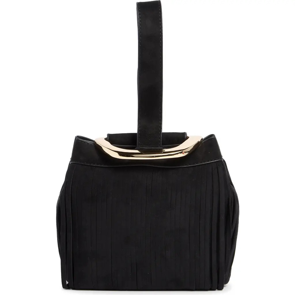 Dolce Vita Fringe Trim Mini Bucket Bag in Black at Nordstrom Rack | Nordstrom Rack