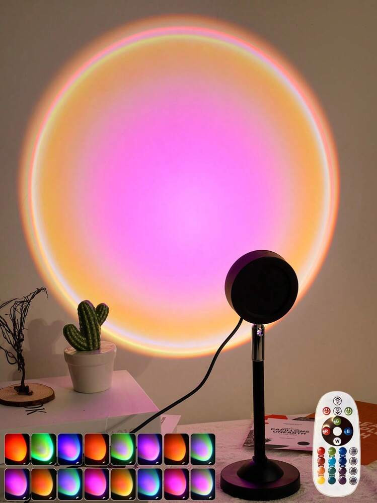 1pc 180 Degree Adjustable Led Remote Controlled RGB 16 Color Projector Lamp & Atmosphere Light Fo... | SHEIN