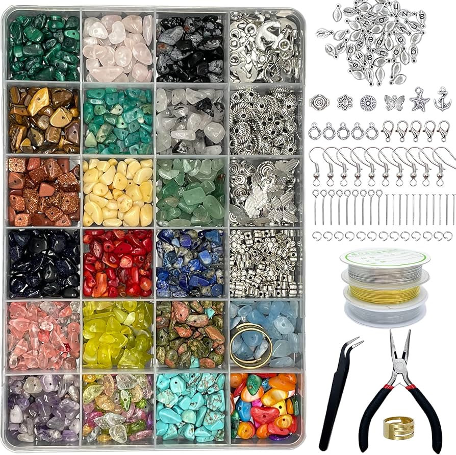 Xmada Jewelry Making Supplies Kit - 1587 PCS Beads, Crystal Beads, Jewelry Pliers, Beading Wire, ... | Amazon (US)