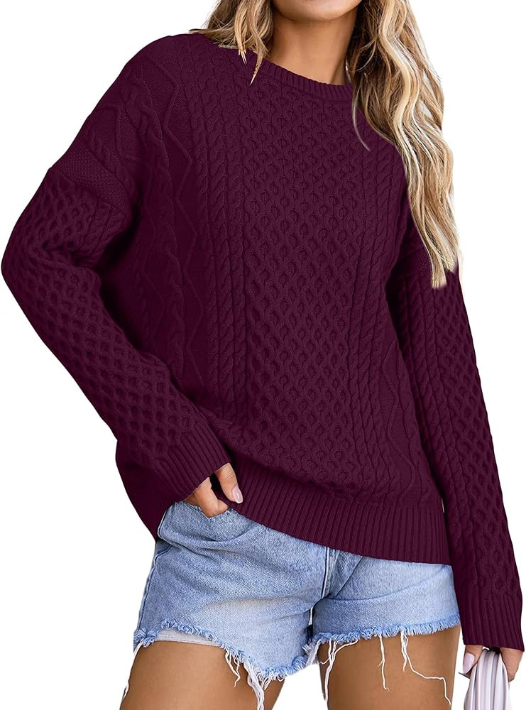 Arach&Cloz Women's Wool Blend Cable Knit Fall Winter Chunky Oversized Sweaters 2025 | Amazon (US)